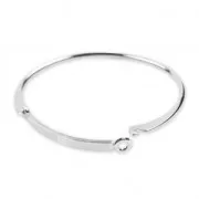 Brass bracelet with a plate to personnalize 4x190 mm rhodium