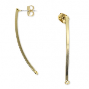 Curved earstuds with closed rings to decorate 40 mm Gold Tone x2