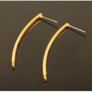 Curved earstuds with closed rings to decorate 40 mm Gold Tone x2