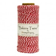 Bobbin of 125 meters of Bakers Twine 1 mm White/Red