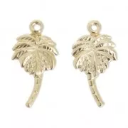 Palm trees charms Tropical style 15,7 mm - Gold-filled x2