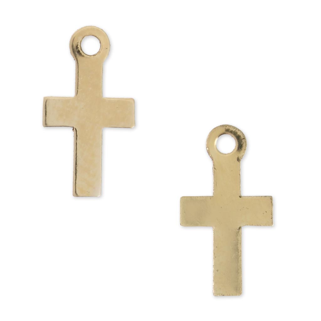 Crosses charms 10 mm - Gold-filled x2 