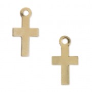 Crosses charms 10 mm - Gold-filled x2|raw }}