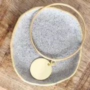 Metal round raw medals 25 mm bronze tone x4