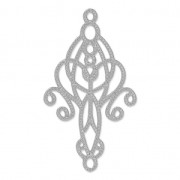 Filigreed Spacer/Chandelier to decorate 43,5mm rhodium tone x1