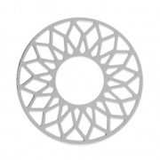 Filigreed Spacer Sun to decorate  23mm rhodium tone x1