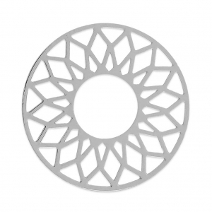 Filigreed Spacer Sun to decorate  23mm rhodium tone x1