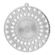 Filigreed Spacer sun to decorate 37mm rhodium tone x1|raw }}