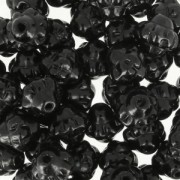 Pressed glass beads Fizgig - Vintage  Flower 6 mm Jet x30|raw }}