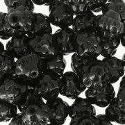 Pressed glass beads Fizgig - Vintage  Flower 6 mm Jet x30