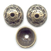 bead cap 12mm bronze tone x4