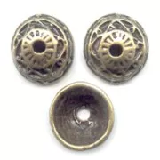 bead cap 12mm bronze tone x4
