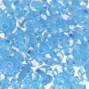 Pressed glass beads Fizgig - Vintage  Flower 6 mm Crystal Aqua x30|raw }}