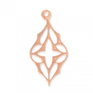 Openwork ethnic pendant 23x11.5 mm Rose Gold Tone