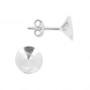 Earstuds for PureCrystal cabochons 1088 6mm 925 silver x2