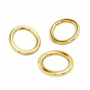 5.2x0.8 925 silver open Jump rings Gold Tone plated x25|raw }}