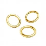 3.75x0.8mm 925 Sterling Silver open Jump rings gold plated x25