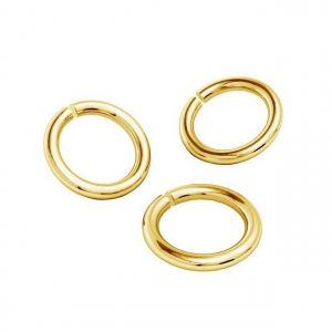 3.75x0.8mm 925 Sterling Silver open Jump rings gold plated x25