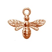 925 Sterling Silver Pendentif Bee 13 mm Gold Rose  x1|raw }}