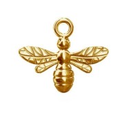 925 Sterling Silver Bee Pendant 13 mm Goldplated x1|raw }}
