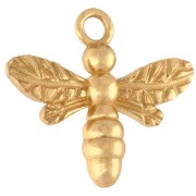Pendant Bee 13.5 mm - 925 Sterling Silver Fine gold plated x1