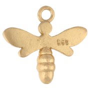 Pendant Bee 13.5 mm - 925 Sterling Silver Fine gold plated x1