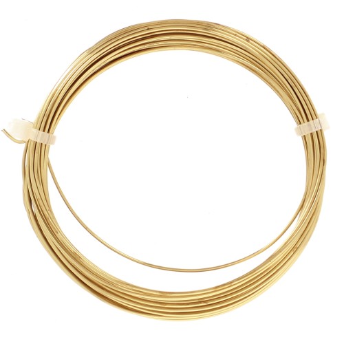 Brass Jewelry Wire, Round, 0.8 mm, Unfinished, Anti-Tarnish Coated, 6 m