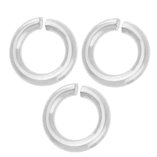 Open rings 5x1 mm - European design - 925 Sterling Silver x10