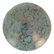 Glass Cabochon by Puca® 25 mm Opaque Aqua Luster Bronze x 1