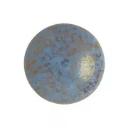 Glass Cabochon by Puca® 18 mm Opaque Aqua Luster Bronze x 1