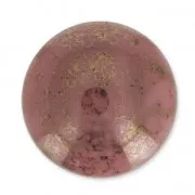 Glass Cabochon by Puca® 18 mm Opaque Rose Luster Bronze x 1