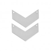 Smooth herringbone spacer 2 holes 29 mm rhodium tone x2|raw }}