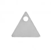 Metal triangle flat sequin 8 mm rhodium tone  x8