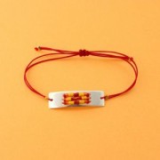 Sterling Silver 925 spacer 6 holes for bracelet 29x8.5 mm x1