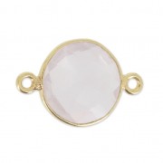 925 Sterling Silver Spacer 2 loops 12 mm Gold Plated/ Quartz rose x1|raw }}