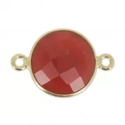 925 Sterling Silver Spacer 2 loops 12 mm Gold Plated dyed imitation Cornaline x1