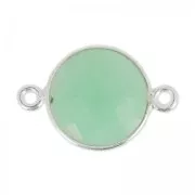 925 Sterling Silver Spacer 2 loops 12 mm / Chrysophrase x1