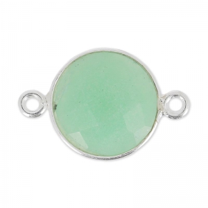 925 Sterling Silver Spacer 2 loops 12 mm / Chrysophrase x1