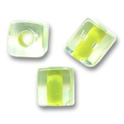 Cubes Miyuki 3mm SB3-245 - Crystal Lime Lined x10g