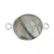 925 Sterling Silver Spacer 2 loops 11x13mm /Labradorite x1|raw }}