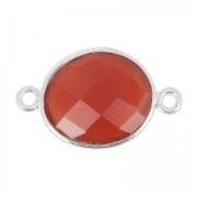 925 Sterling Silver Spacer 2 loops 11x13mm dyed imitation Cornaline x1|raw }}