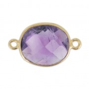 925 Sterling Silver Spacer 2 loops 11x13mm Gold Plated / Améthyste x1|raw }}