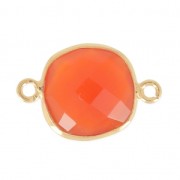 925 Sterling Silver Spacer 2 loops 11mm Gold Plated dyed imitation Cornaline x1|raw }}