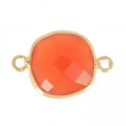 925 Sterling Silver Spacer 2 loops 11mm Gold Plated dyed imitation Cornaline x1