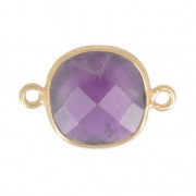 925 Sterling Silver Spacer 2 loops 11mm Gold Plated / Améthyste x1|raw }}