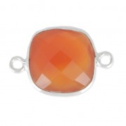 925 Sterling Silver Spacer 2 loops 11mm Cornaline x1|raw }}