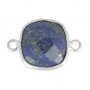 925 Sterling Silver Spacer 2 loops 11mm / Lapis Lazuli x1