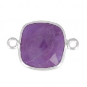 925 Sterling Silver Spacer 2 loops 11mm/ Améthyste  x1