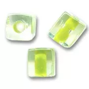 Cubes Miyuki 4mm SB4-245- Crystal Lime Lined x10g
