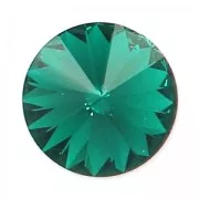 PureCrystal 1122 Rivoli Round Stone 12mm Emerald Foiled  x1